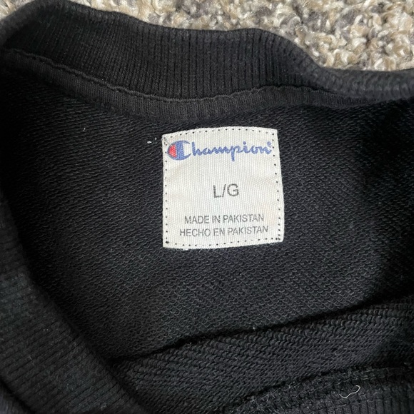 Men's Champion Crewneck Black Size Large - Picture 4 of 5